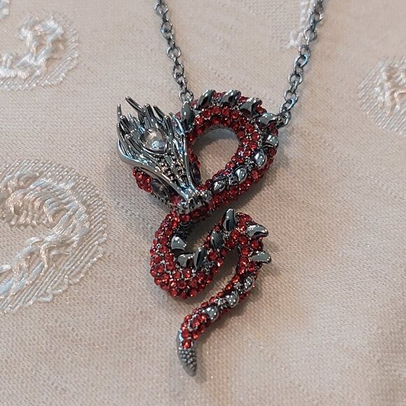 Simply Vera Wang Silver & Red Rhinestone Snake Necklace, Earrings & Ring - Picture 11 of 14